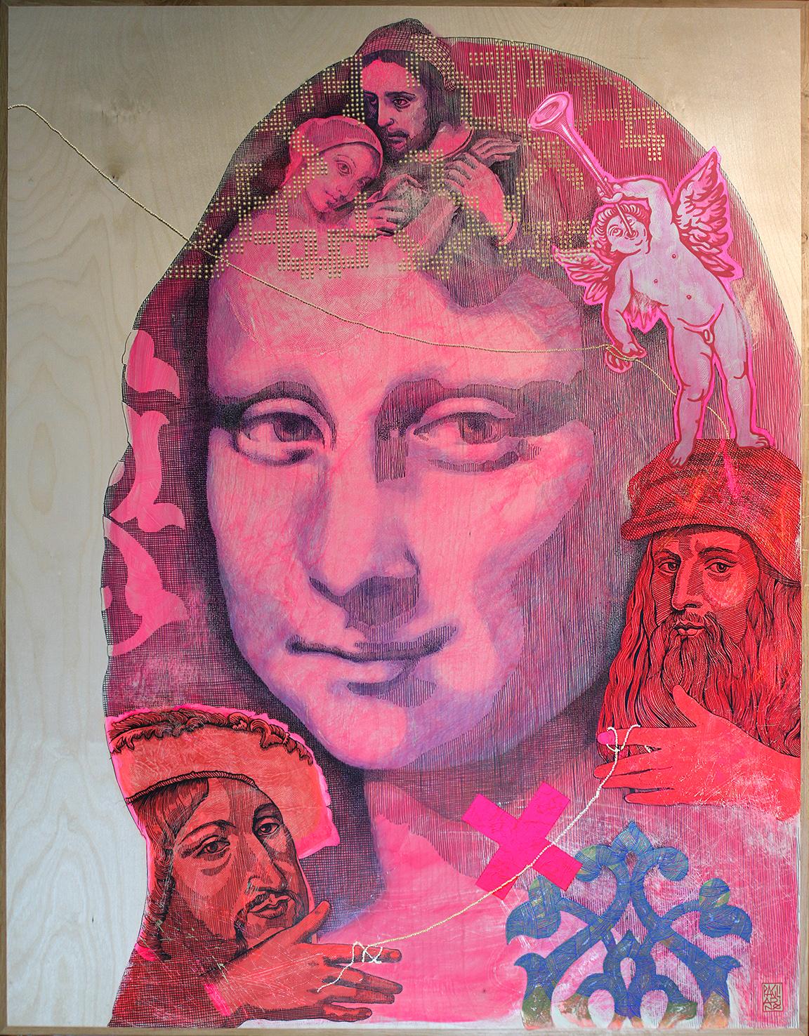 Mona Lisa (d'après L. De Vinci) / Elia Pagliarino / 90 x 115 cm