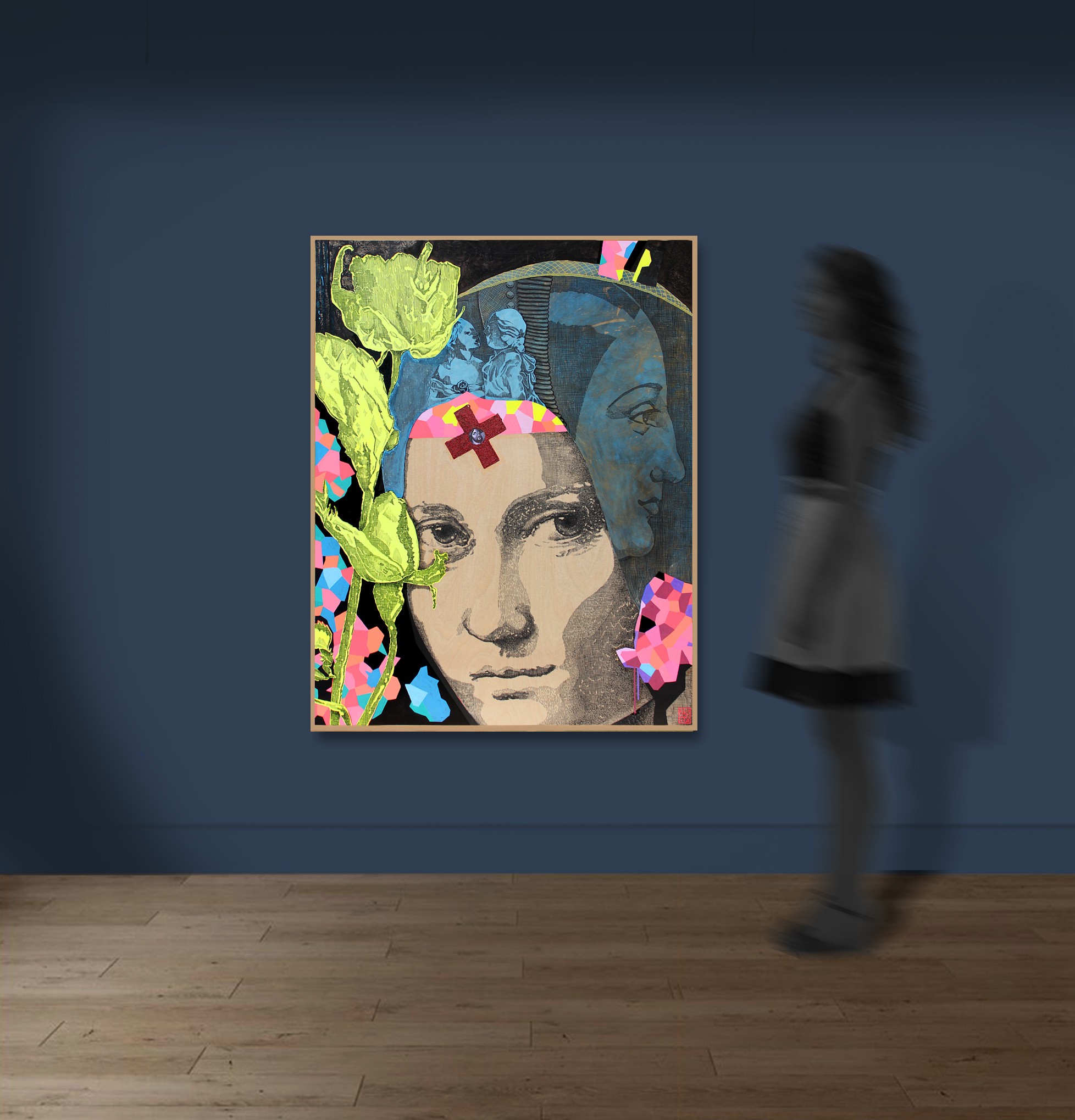 La Belle Ferronnière  / peinture sur bois / Elia Pagliarino
