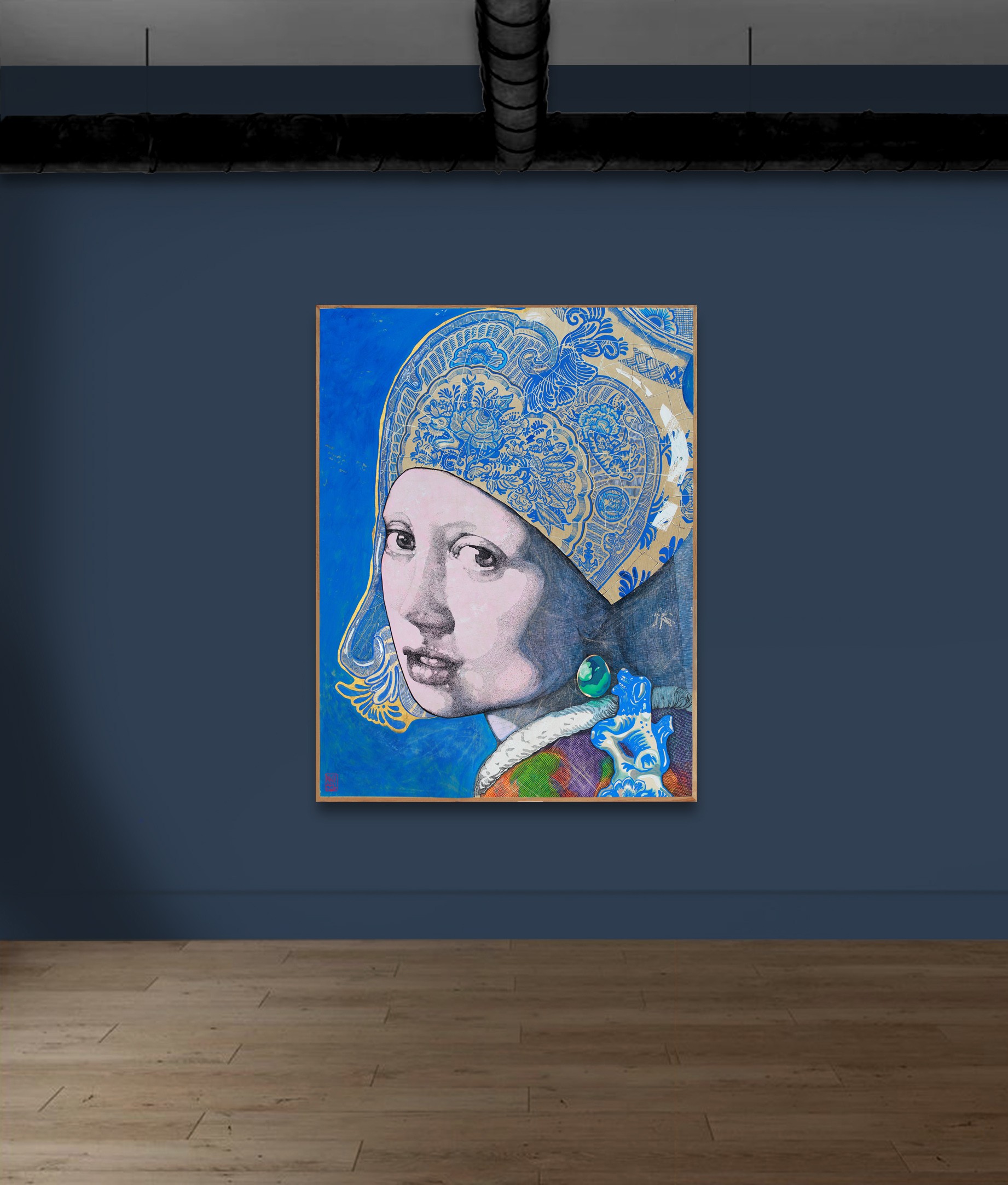 La jeune fille a la perle II peinture elia pagliarino