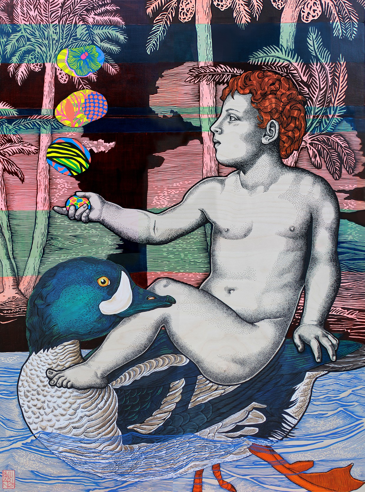 Sur le Fleuve des Canards Sauvages (d'après Botticelli) Elia pagliarino
